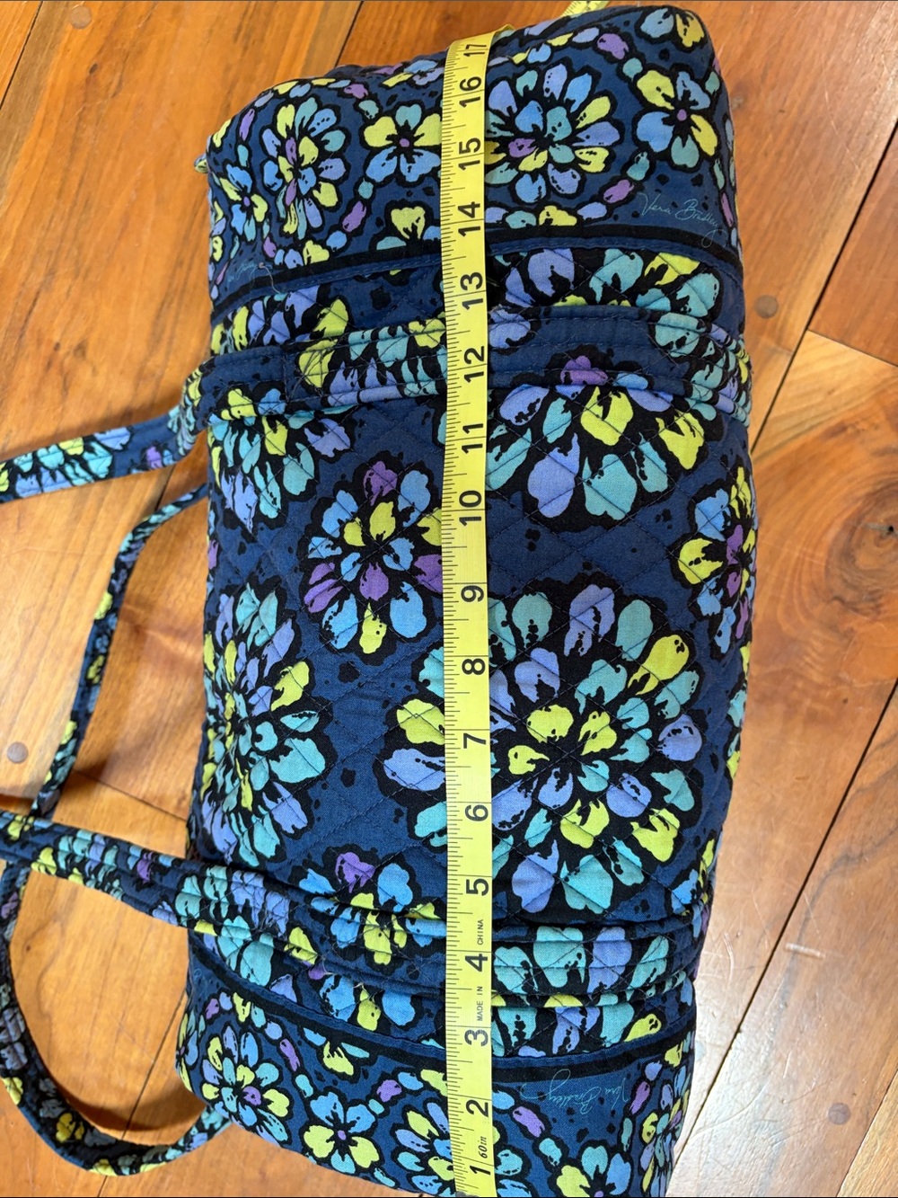 Vera Bradley Navy Quilted Floral Duffel Weekender Bag - Picture 8 of 13